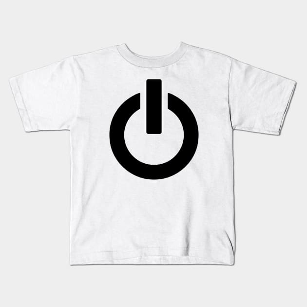 Power Button (black) Kids T-Shirt by XOOXOO